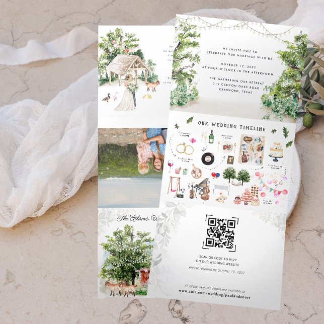 Anuncio Tríptico Itinerario de fin de semana de boda | Gathering Oa (Subido por el creador)