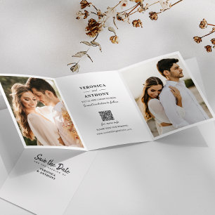 Anuncio Tríptico Modern Save the Date Photo Boda