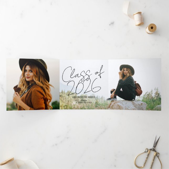 Anuncio Tríptico Panoramic Graduate Tri-Fold Announcement (Interior)