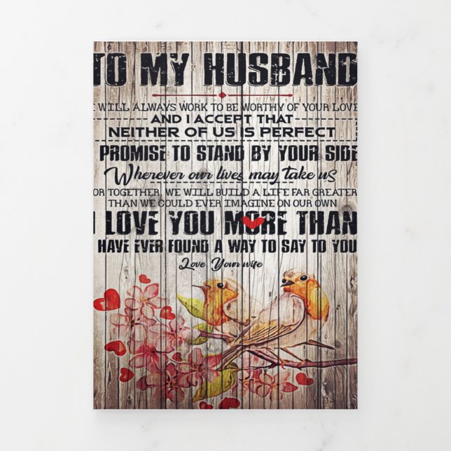 Anuncio Tríptico Para mi esposo presente | Regalo de eslogan lindo  (Foto de portada)