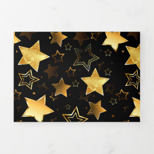 Anuncio Tríptico Patrón sin foco con las estrellas doradas
