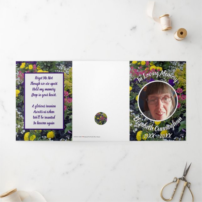 Anuncio Tríptico Poema de fotografía floral mixta conmemorativa (Exterior)