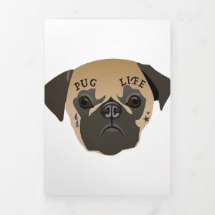 Anuncio Tríptico Pug Lovers   Vida útil de cute pug