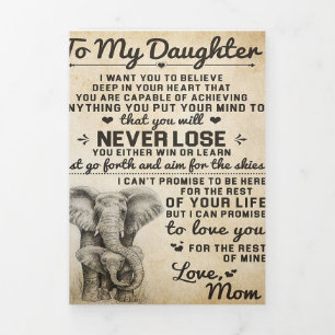 Anuncio Tríptico Querida Carta a la Hija Regalo Encantador