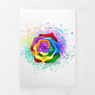 Anuncio Tríptico Rosa arcoiris colorido