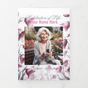 Anuncio Tríptico Servicio Funerario de Celebración de la Vida en Me