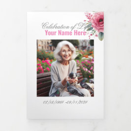 Anuncio Tríptico Servicio Funerario de Celebración de la Vida en Me