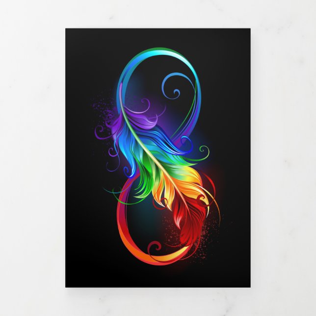Anuncio Tríptico Símbolo infinito con plumas arcoiris (Foto de portada)