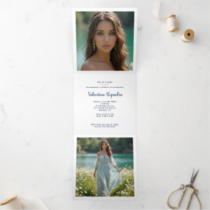 Anuncio Tríptico Stylish Quinceañera Tiara Pastel Tones & Glitter