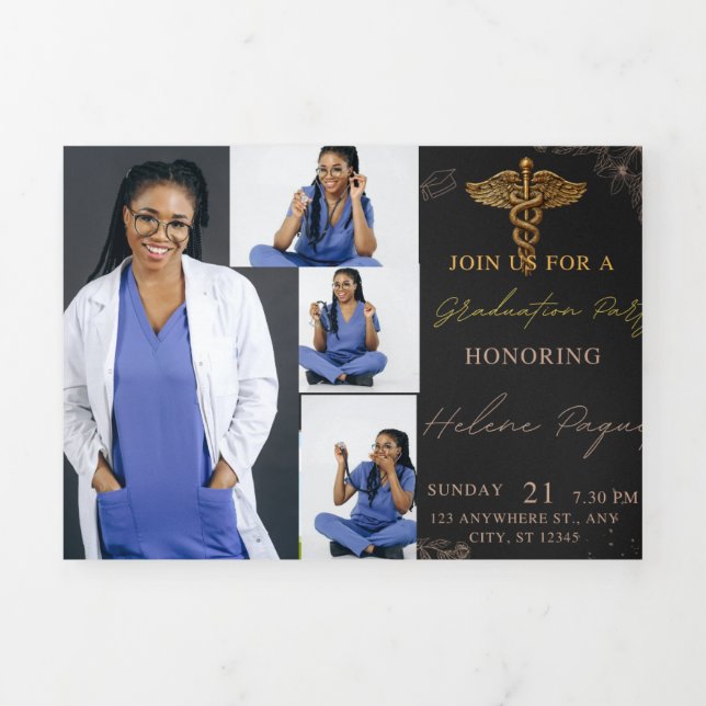 Anuncio Tríptico Trifold Letter Fold Announcement (Foto de portada)