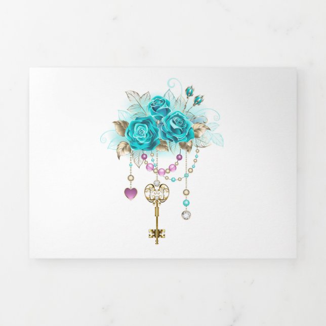 Anuncio Tríptico Turquoise Roses with Keys (Foto de portada)