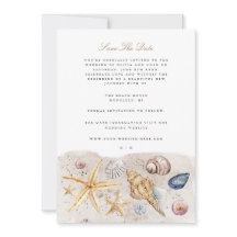 Tropical Beach Ocean Shell Save the Date Card