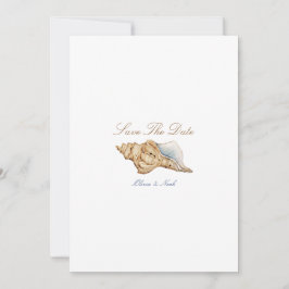 Anuncio Tropical Beach Ocean Shell Save the Date Card