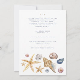 Anuncio Tropical Beach Ocean Shell Save the Date Card
