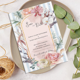 Anuncio Tropical Orchid Arch Wedding Save the Date