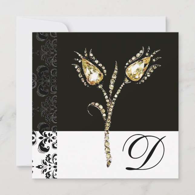 Anuncio TULIPS DE DIAMONIO , Monograma de damasco blanco y (Anverso)