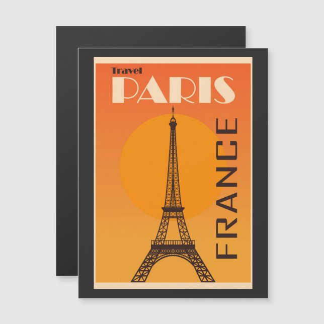 Anuncio turístico vintage de París Francia (Anverso/Reverso)