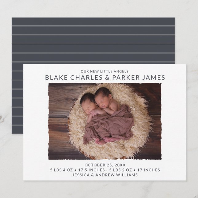 Anuncio Twin Boy Photo Birth (Anverso / Reverso)