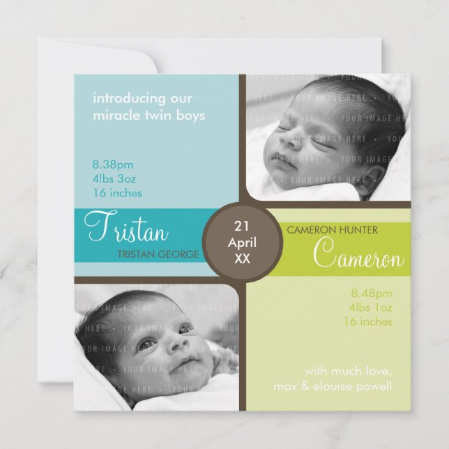 Anuncio TWINS BABY GRACIAS :: preciados 2SQ (Anverso)