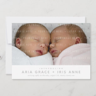 Anuncio TWINS MODERNA FOTO DE BEBÉS simple estilo minimali