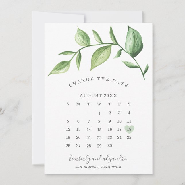 Anuncio Un calendario rústico elegante de vegetación cambi (Anverso)