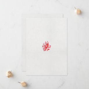Anuncio un dibujo de una flor roja sobre un fondo blanco