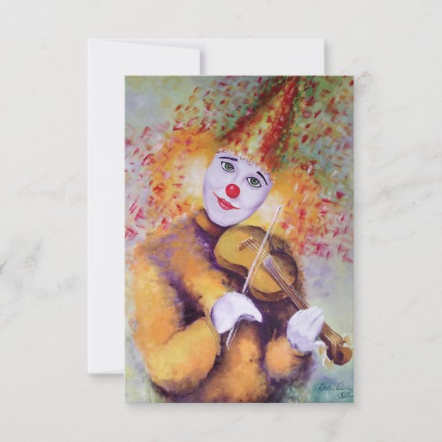 Anuncio Un payaso dulce tocando el violín (Anverso)