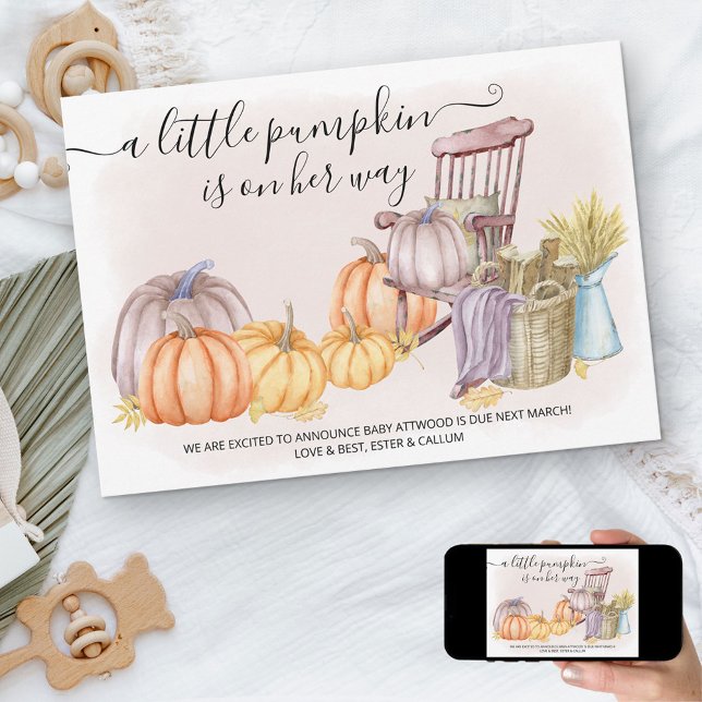 Anuncio Un Pequeño Embarazo Rústico De Calabaza Caída (Subido por el creador)