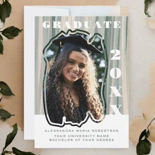 Anuncio Una foto estudiante graduada de sabio blanco y bei