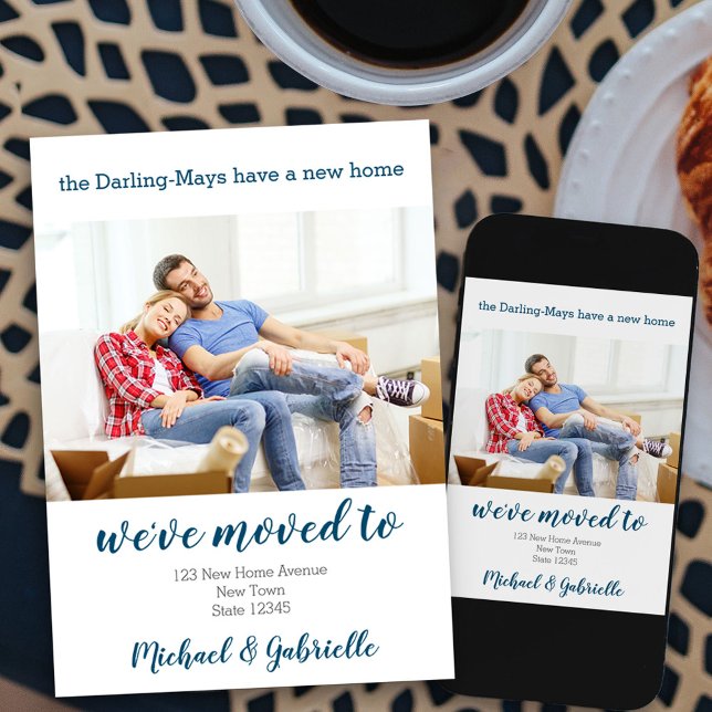 Anuncio Una nueva foto de Personalizado en casa que hemos  (Photo new address moving announcement card available printed or as printable digital download)