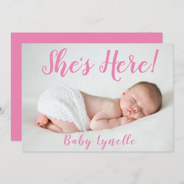 Anuncio Una pequeña foto para el bebé, ella está aquí, ros (Anverso / Reverso)