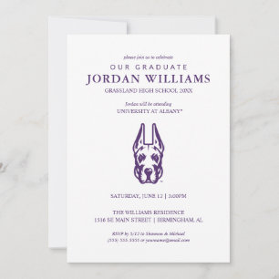 Anuncio Universidad de Albany Gran Cabeza de Mascota Dane