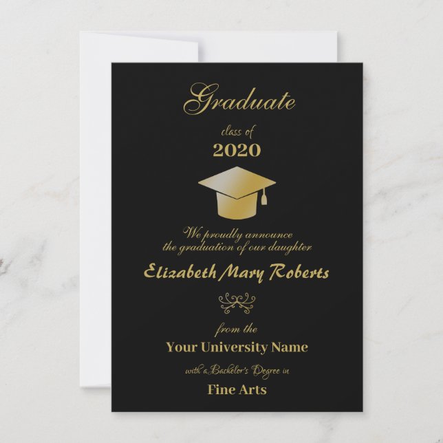 Anuncio Universidad simple de Black and Gold College (Anverso)