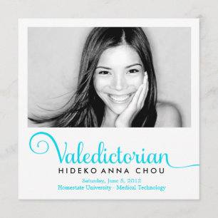 Anuncio Valedictorian 311 en la graduación de la turquesa