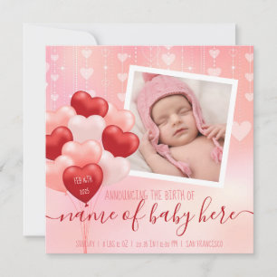 Anuncio Valentine Baby Hearts Balloons Febrero Nacimiento 