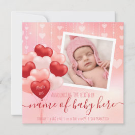 Anuncio Valentine Baby Hearts Balloons Febrero Nacimiento