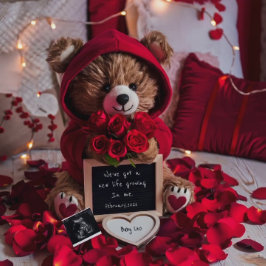 Anuncio Valentines baby reveal Pregnancy Announcement Card