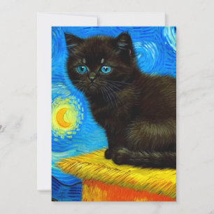 Anuncio Van Gogh Style Starry Night Cat