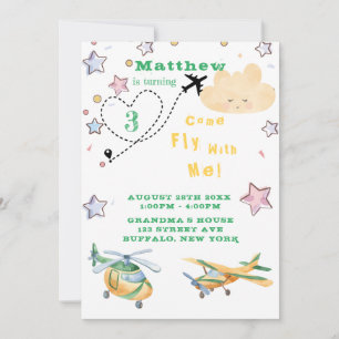 Anuncio Ven A Volar Con Mí Aviones Fiesta De Cumpleaños
