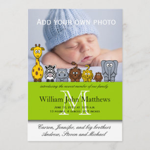 Anuncio Verde de los animales de la selva de las