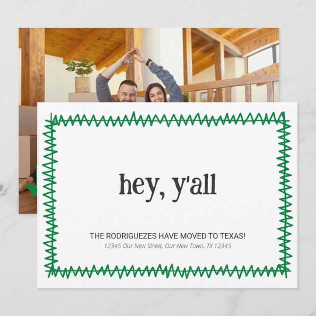 Anuncio Verdes Hola a Todos - Me mudé a Texas (Anverso / Reverso)