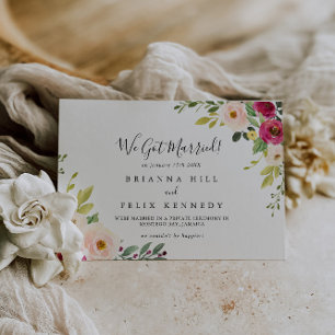 Anuncio Verdor Elopement floral de Rubor rosa