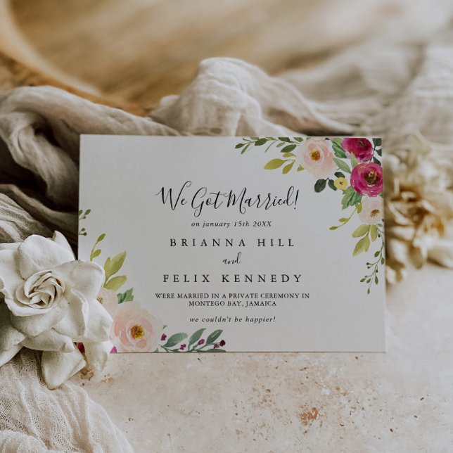 Anuncio Verdor Elopement floral de Rubor rosa (Subido por el creador)