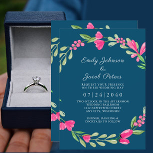Anuncio Verdor floral rosa Ocean Blue Elegance Boda