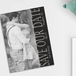Anuncio Vertical Negro y Blanco Save the Date 5 x 7
