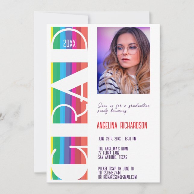 Anuncio Vertical Rainbow GRAD Year Graduation photo (Anverso)