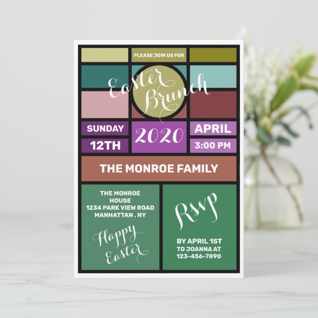 Anuncio Vidrio manchado, Brunch de Pascua (Anverso de pie)