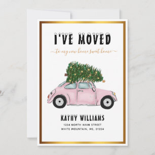 Anuncio Viejo coche rosa Navidad vacaciones de árbol de Na