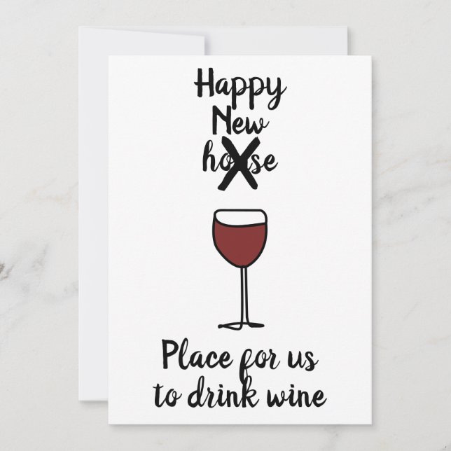 Anuncio Vino divertido para nueva casa (Anverso)