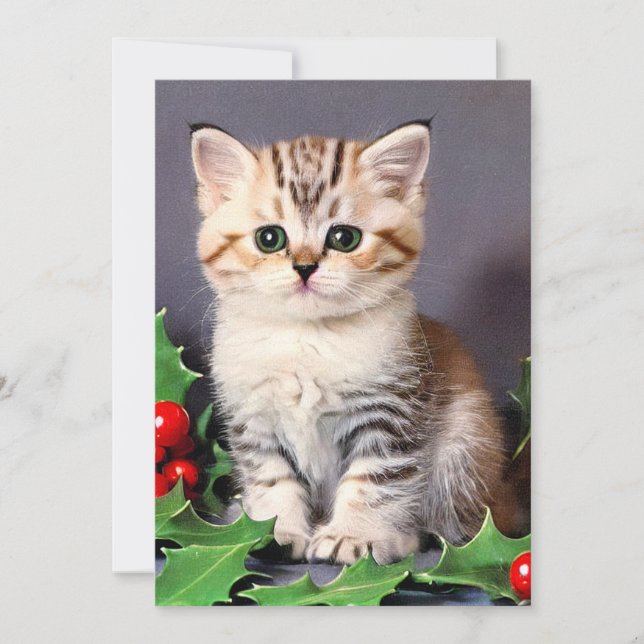 Anuncio Vintage Christmas Kitten and Holly (Anverso)